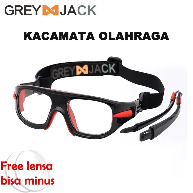 Grey jack/Kacamata Olahraga Bisa Minus Lens (Futsal,Basket,Badminton) Sport Ringan dan Kokoh 036