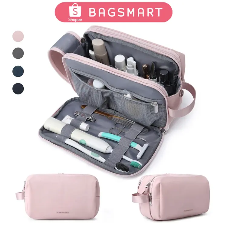 BAGSMART Women Toiletry Cosmetic Makeup Bag Tas Kosmetik Lightweight Travel Organizer Storage Bags