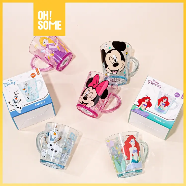 【OHSOME x Disney】- Oasis Park Cup Gelas Cangkir Disney Series Mickey/Minnie/Mike/Ariel/Elsa 260ml