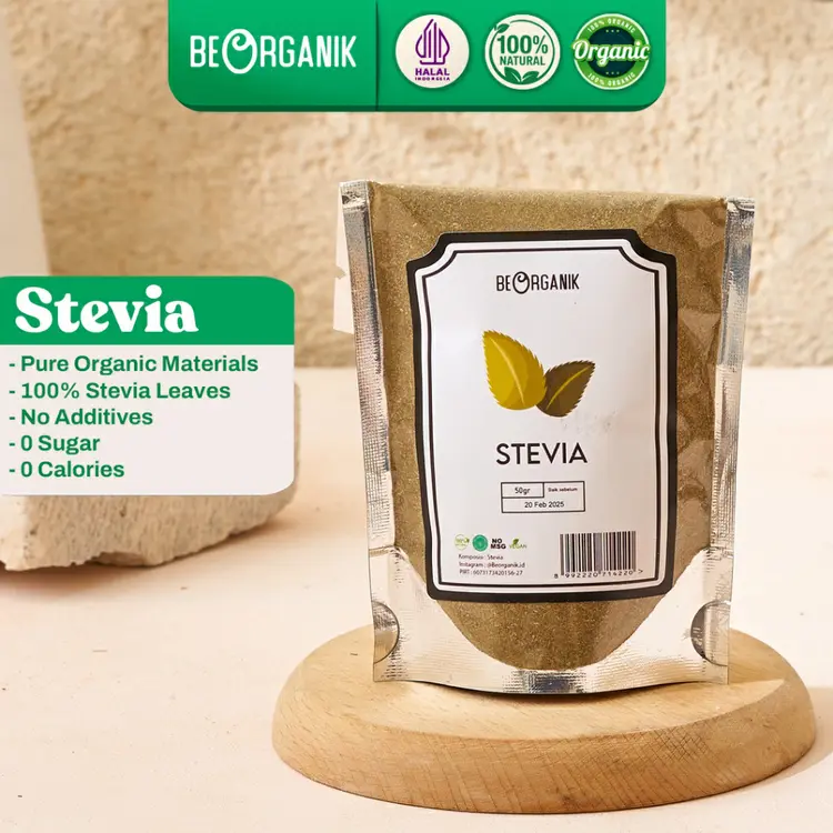 Beorganik Stevia Powder / Stevia Bubuk (Pengganti Gula) 50gr