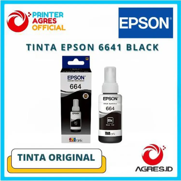 Tinta Printer EPSON 6641 Black Hitam Original Segel Dus Ink