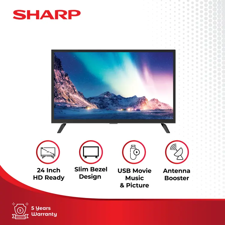Sharp 24 inch 2K DIGITAL TV - 2T-C24HD1500I - Hitam