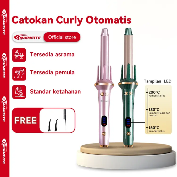MAIMEITE Catokan Curly Otomatis Catokan Keriting Rambut 25mm Otomatis Ceramics Curly Hair Styler