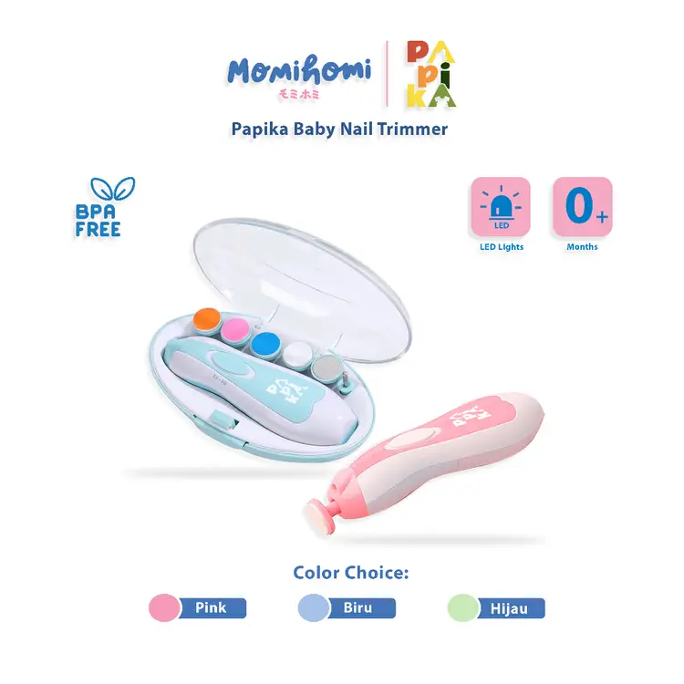 Papika Baby Set Nail Trimmer 1005 Gunting kuku Bayi Elektrik 6 in 1 Alat Menicure Pedicure Baby Nails Trimmer Gunting Kuku Bayi & Dewasa Nail Buffer Pengkilap Pengikir Kikir Kuku