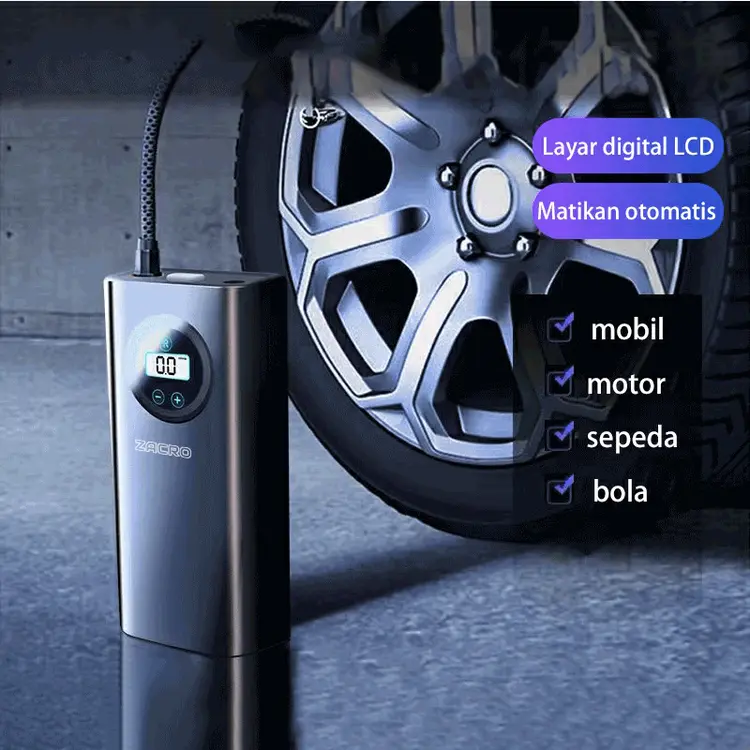 ZACRO Pompa Ban motor dan mobil  electric portable