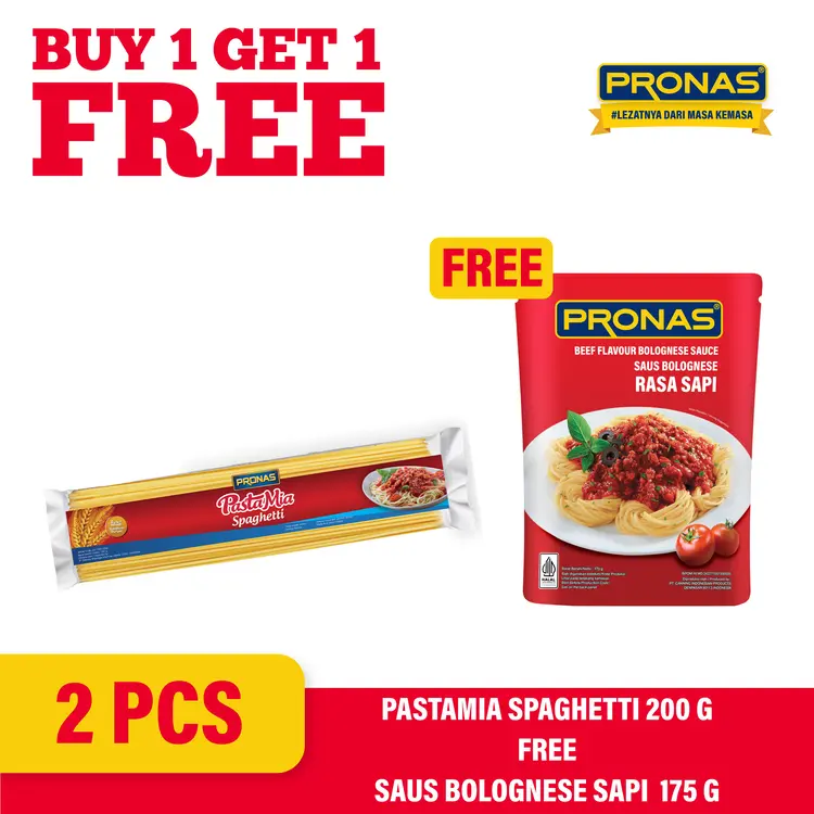[BUY 1 GET 1] PRONAS Spaghetti 200 g Free Saus Bolognese Sapi 175 g