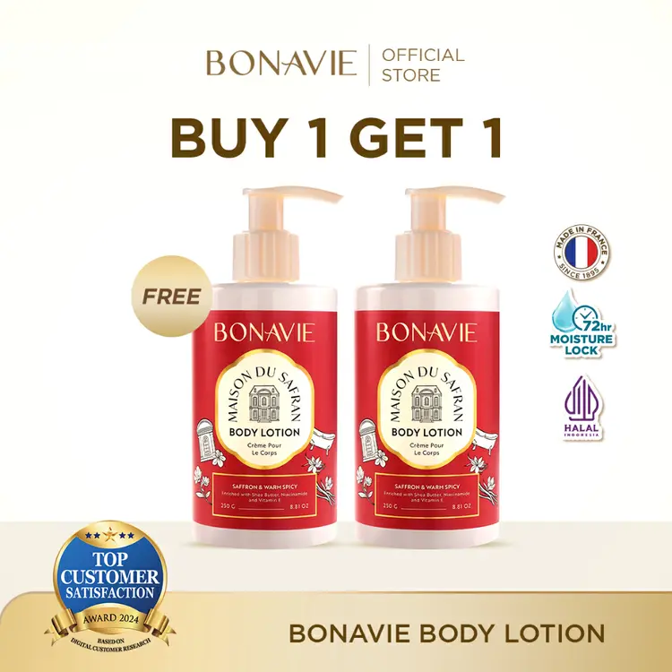 [BUY 1 GET 1 FREE] Bonavie Body Lotion Maison Du Safran 250 ml Wangi Tahan Lama Melembapkan Mencerahkan