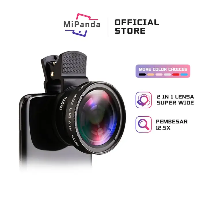 Mipanda 2 In 1 Lensa Super Wide Angle Lens Macro Smartphone Aksesoris Lensa HP 12.5X Camera