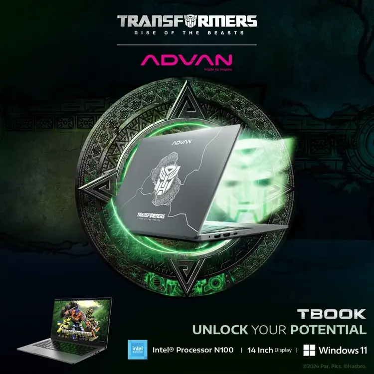 ADVAN Laptop TBook X Transformers, Desain Keren dan Performa Andal Untuk Aktivitas Sehari-hari