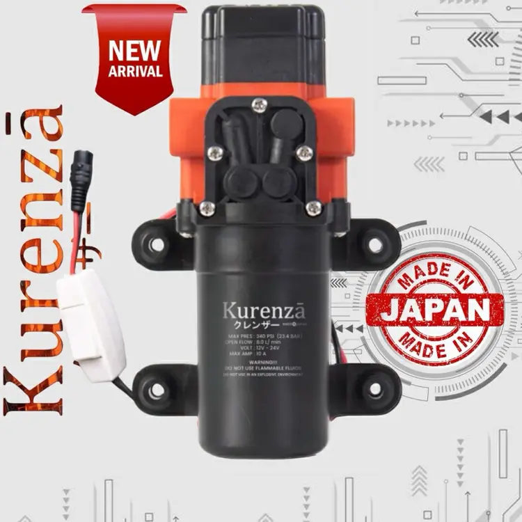 KURENZA  Paket Mesin 340psi 10A Otomatis Water Pump DC Dinamo  Tekanan Tinggi Air  Diafragma Elektrik Motor