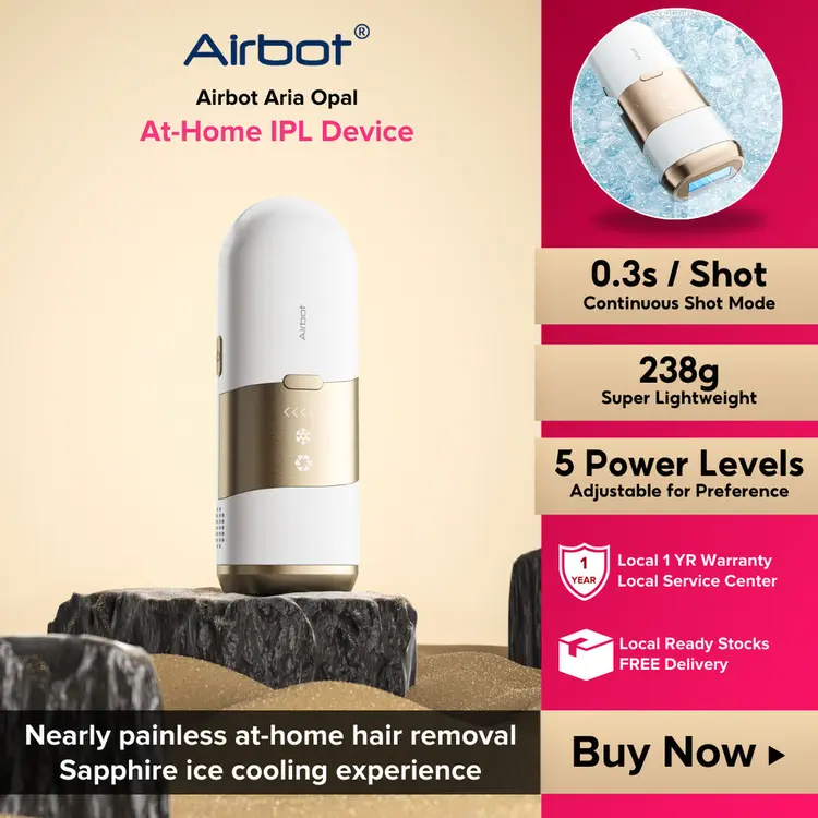 [NEW] Airbot Aria Opal Gold IPL Hair Removal | Cooling Function | Auto-Glide Mode | Alat Penghilang Bulu Permanen