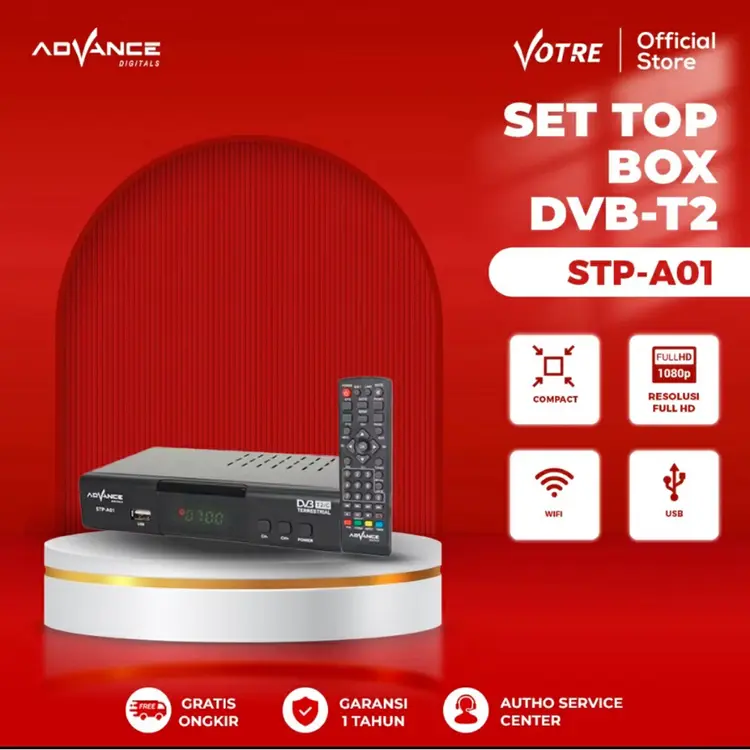 ADVANCE SET TOP BOX A01 STP Digital DVB Full HD Receiver TV Garansi Resmi 1 Tahun dan Garansi Toko