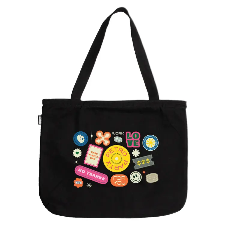 Oakhopes - Tas Tote Bag Kanvas Resleting - Clair Totebag Hitam Pria Wanita