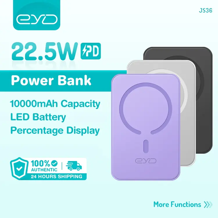 EYD Wireless Powerbank 10000mAh/22.5W Fast Charging Magsafe Power Bank Portable Type C PD Quick Charge 3.0 for Iphone and Android