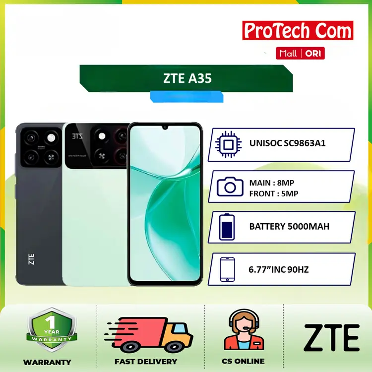 ZTE Blade A35 6,75" Display FHD RAM 4GB ROM 64GB 5.000 mAh Garansi Resmi Android
