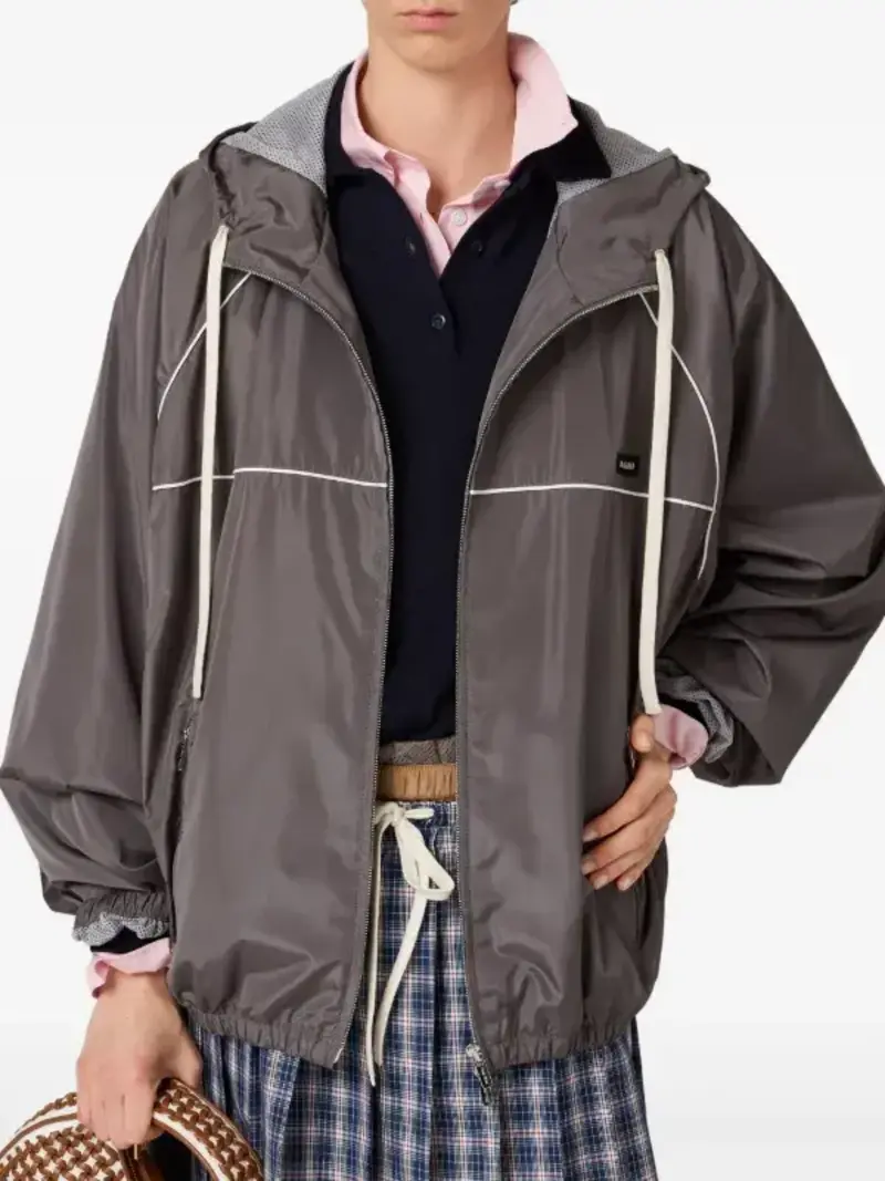 Miu Miu zip-up Bomber Jacket | Grey | FARFETCH ID