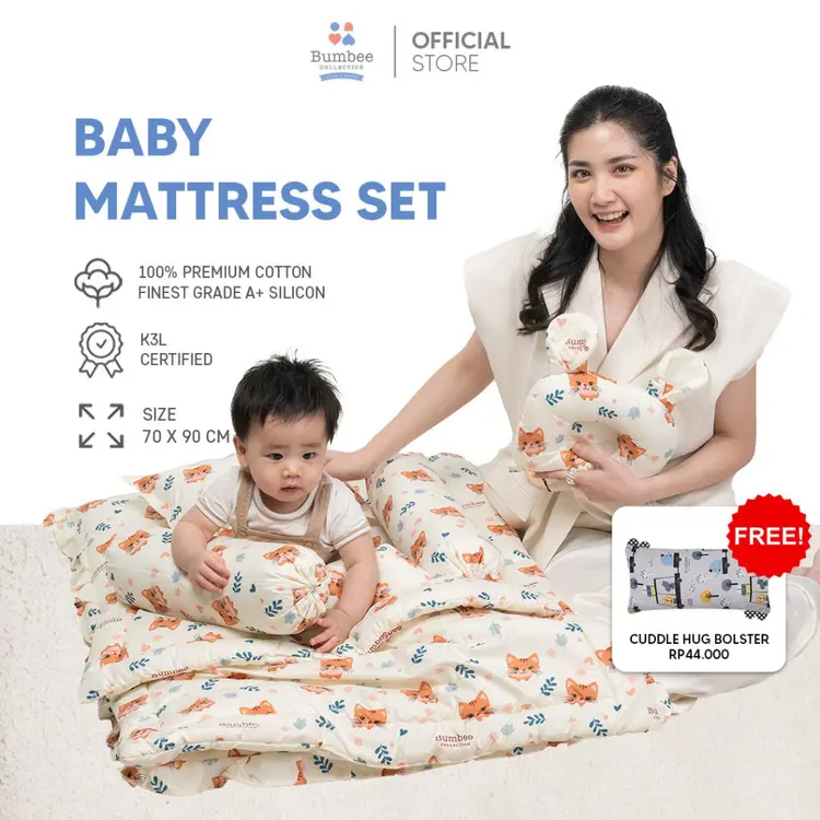 [BUY 1 GET 1] Bumbee Collection - Kasur Set Bayi + Kelambu Baby Mattress Set FREE Cuddle Hug Baby