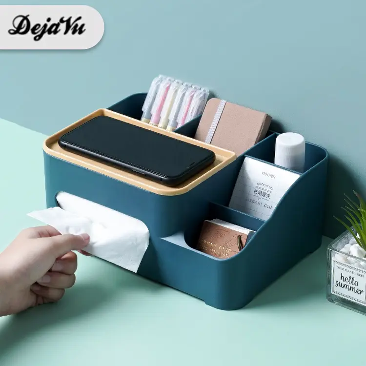 Dejavu Kotak Tempat Tisu Minimalis Tempat Tissue Box Organizer Meja Wadah Kosmetik Penyimpanan Holder Multifungsi Serbaguna HSB163