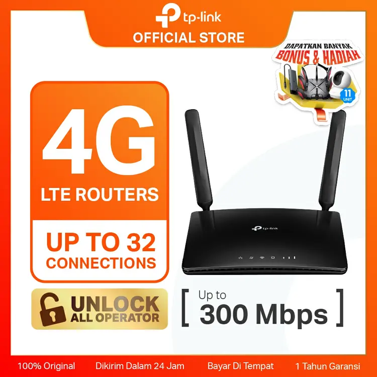 TP-Link TL-MR6400 | 4G LTE Router | 300 Mbps Wireless N Modem | Sim Card | All Operator | 4 Port LAN