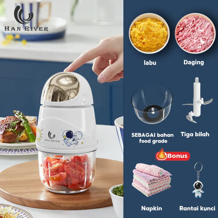 Han river Kapsul cutter Blender(Garansi 365 hari/bisa COD) / Portable mini Juicer Chopper Grinder /Penggiling daging sayur buah-buah meat mincer chopper kapsul mini)