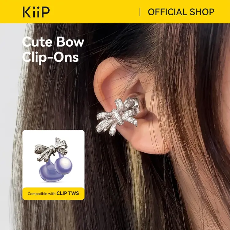 KiiP Freeclip Earbuds Jewelry Aksesoris Earphone Clip DIY Butterfly Shape Earrings Cute Bow