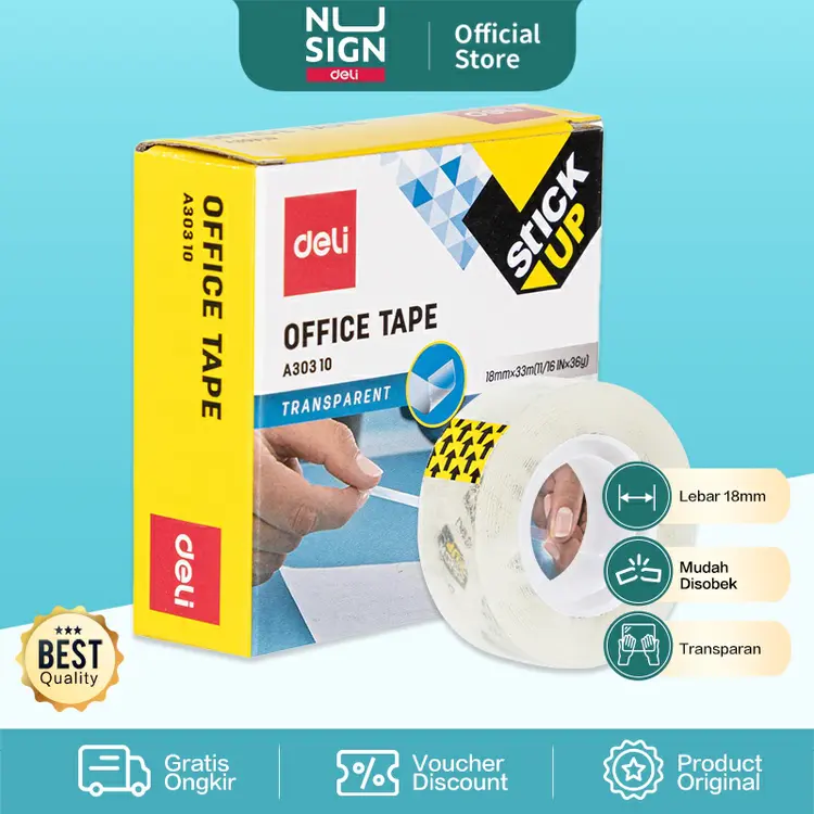 Deli Tape / Solatip Kecil Isolasi Kantor Transparan EA30310