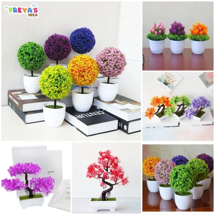 FR-C28-32 Ornamen Pot Bonsai Tanaman Bunga Pajangan Dekorasi Rumah Tanaman Hias Plastik Murah Import