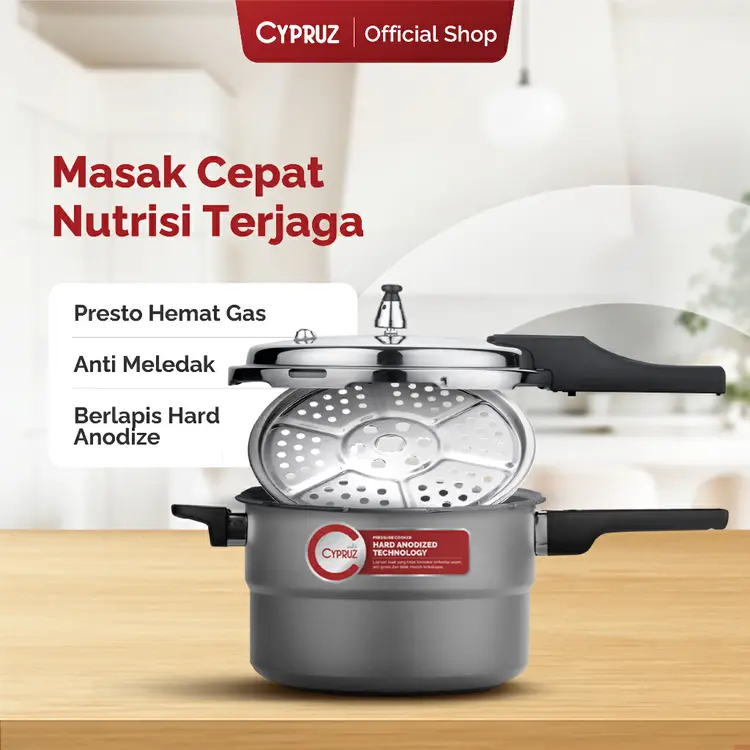 Cypruz Panci Presto Jumbo Pressure Cooker Multifungsi
