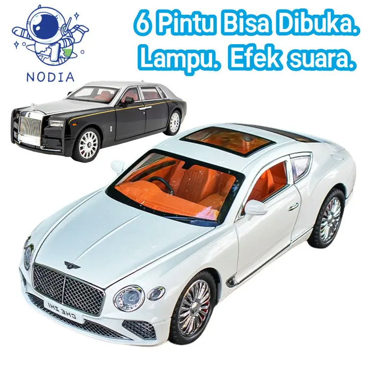 NODIA Mainan Mobil Bisnis Pintu Mobil Dapat Dibuka Dengan Musik Diecast Mainan Mobil Inersia Mainan