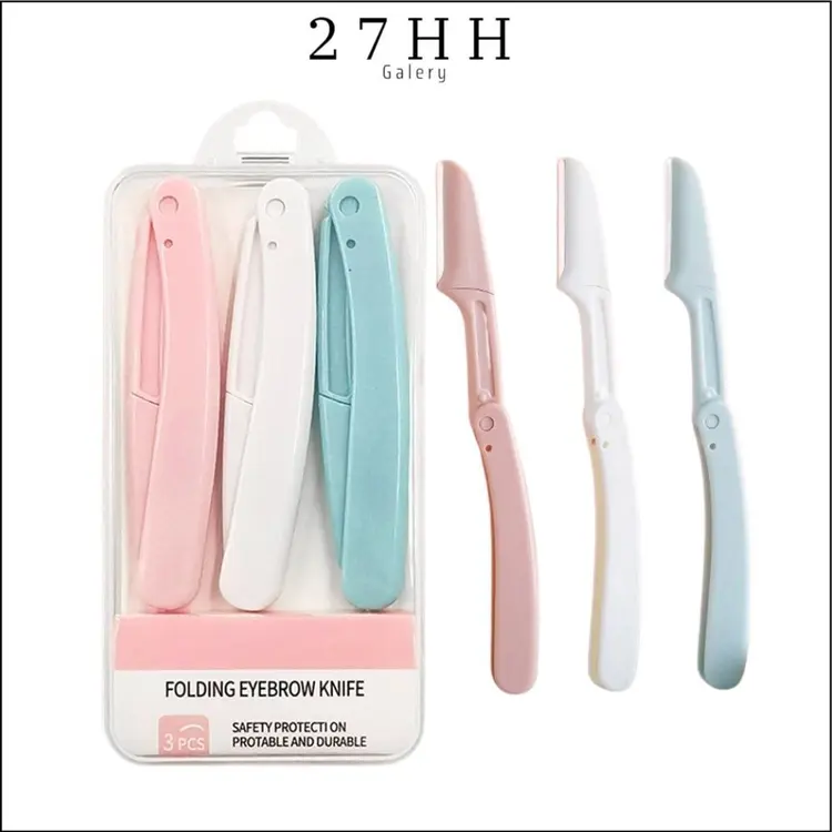 27HH PISAU CUKUR ALIS LIPAT 3 IN 1 PREMIUM + BOX / PENCUKUR ALIS PORTABLE 3PCS TERMASUK KOTAK / EYEBROW TRIMMER