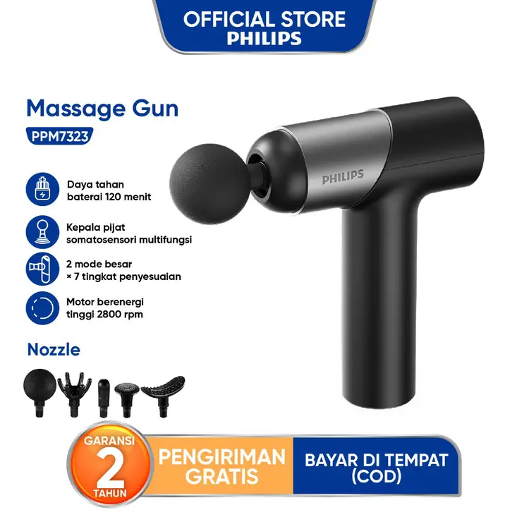 Philips Massager PPM7323 massage gun bantal Pijat 6kg intensity