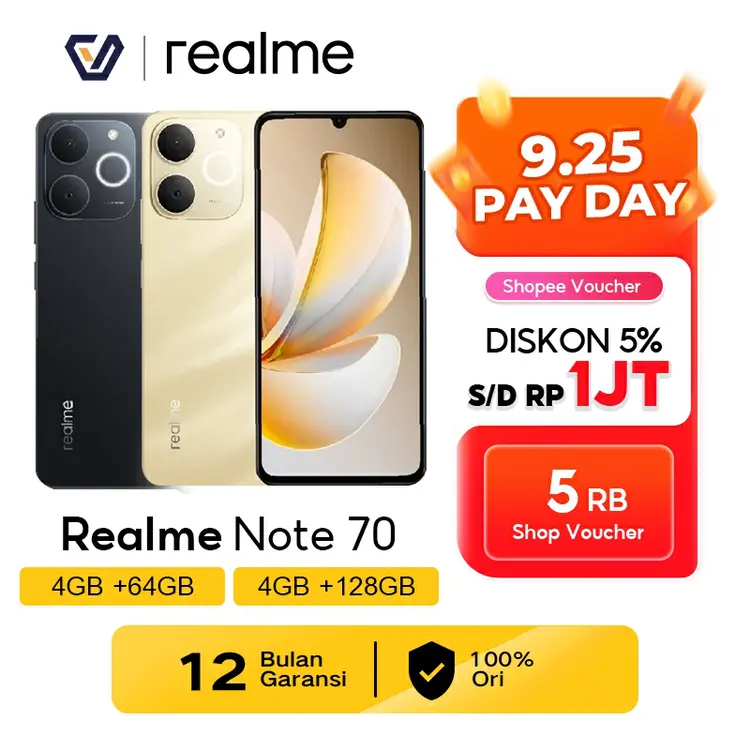 Official Realme Note 70 4+64GB/4+128GB | Realme Note 60 4+64GB/6+128GB | 32MP Camera 48-Month Fluency IP64 Dust & Water Resistance