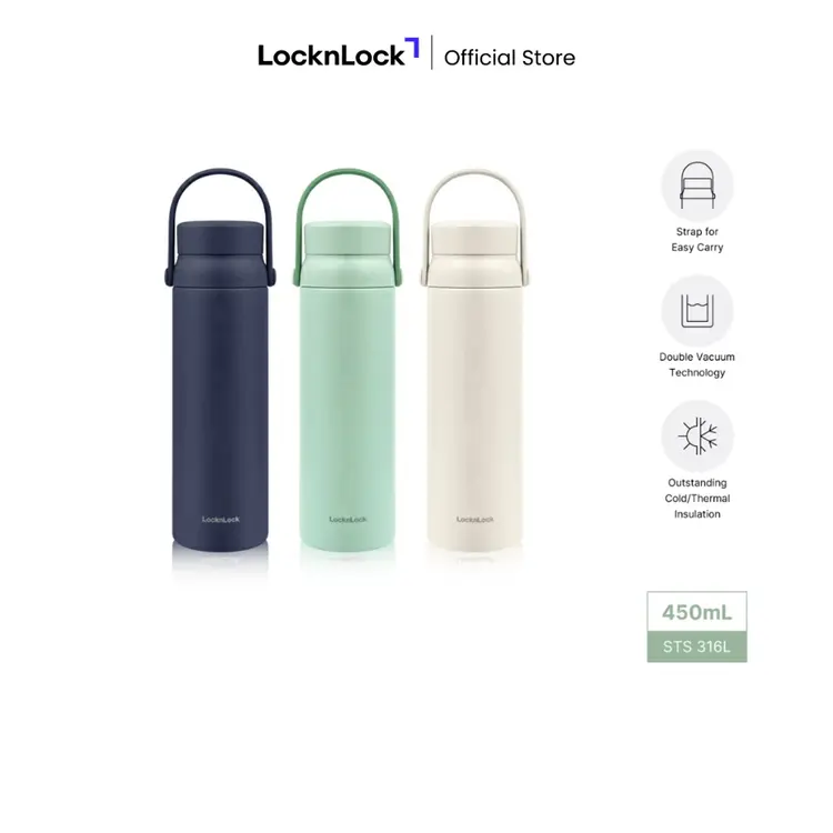 LocknLock Wanna Be Screw Tumbler Carry Handle 450ml LHC4246