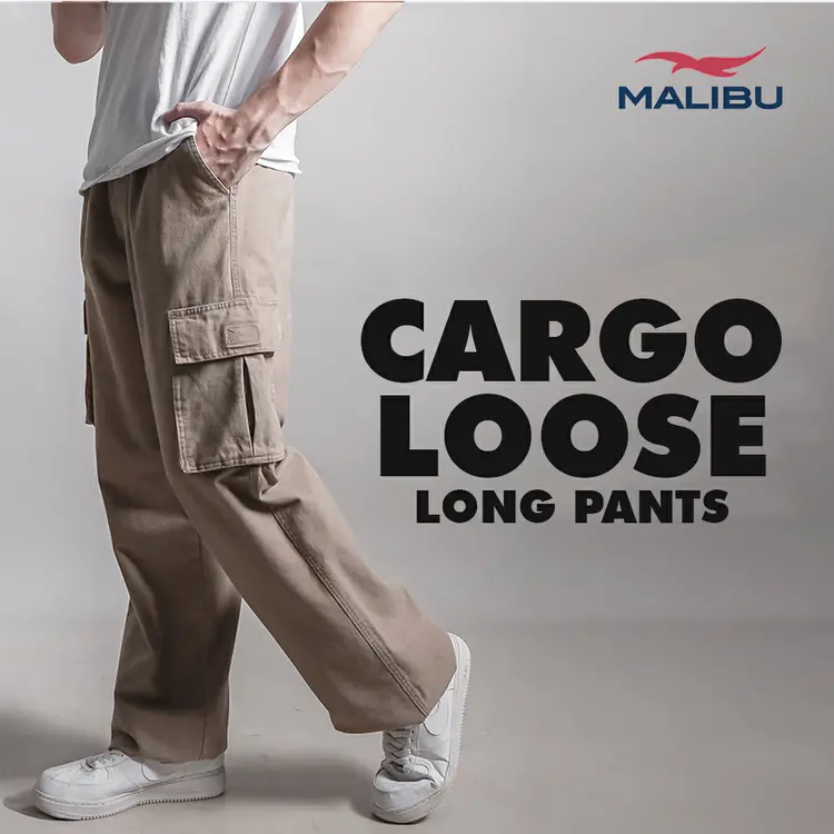 Malibu Celana Cargo Loose Long Pants Katun Twill Tebal Pria - Seri 1