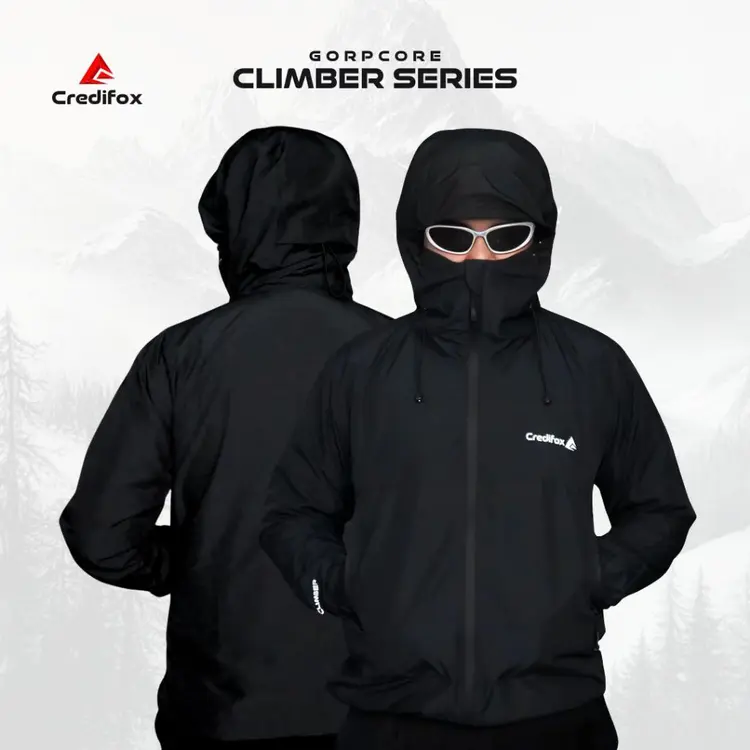 CREDIFOX Jaket Gunung Gorpcore Seri CLIMBER Bahan Taslan JN Premium 