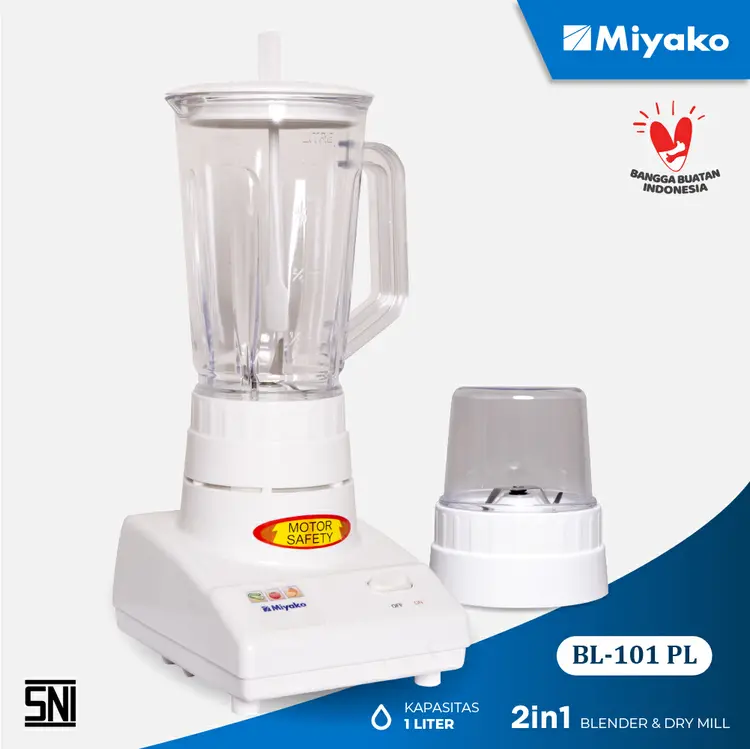 Miyako BL101PL Blender Plastik 1 Liter 250 W - Putih