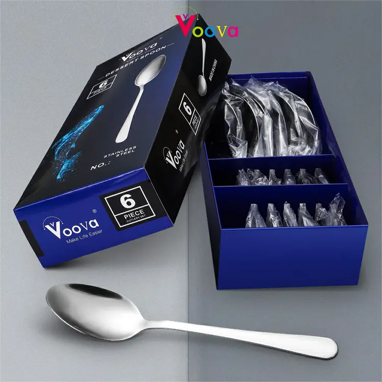 VOOVA  Alat Makan Korean Spoon Fork Set Stainless /Sendok Garpu Korea / Set alat makan Korea