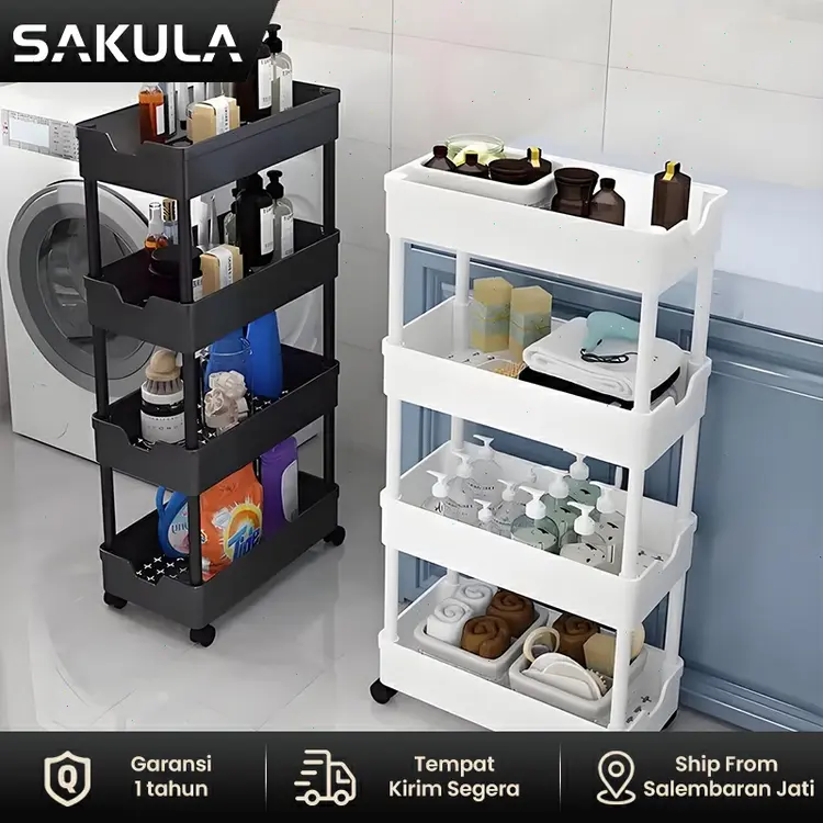 SAKULA Rak Dapur 5/4/3/2 Susun Rak Troli Serbaguna Rak Persegi 9.10