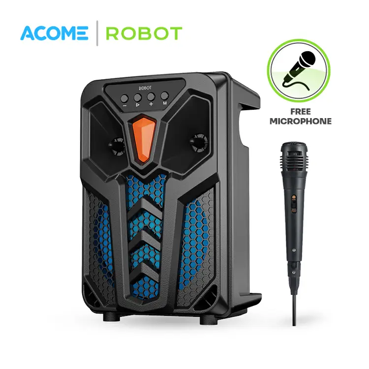 ROBOT Speaker Karaoke Bluetooth 5.1 RB300 RGB Light Original - Garansi 1 Tahun