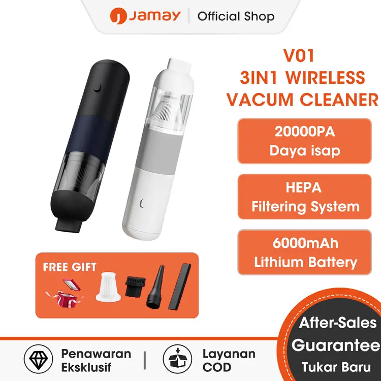 Jamay 3 In 1 Vacum Cleaner Portable Penyedot Debu 20000PA Cordless Rechargeable Vacum Cleaner Mini Vacum Mobil/ Kasur/Rumah V01