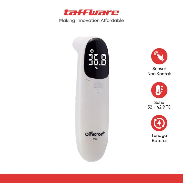 TaffOmicron Termometer Suhu Tubuh Digital Infrared Non Contact - F02