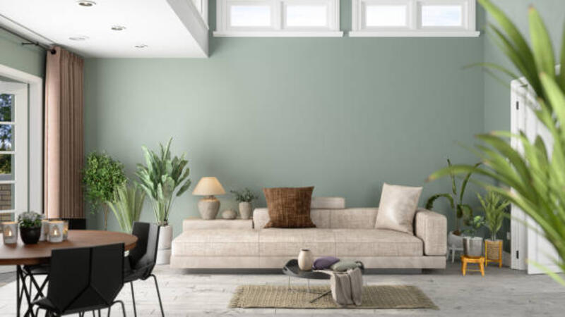 interior-ruang-tamu-modern-dengan-tanaman-hijau-sofa-dan-latar-belakang-dinding-hijau.jpg (612×344)