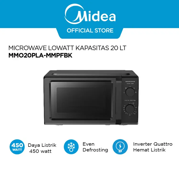 Midea Microwave Oven  Listrik Tombol 20 L - MMO20PZA-MMPFBK/MMO20PLA