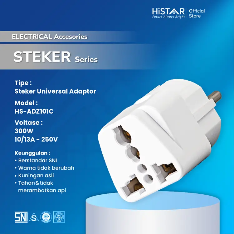 HiSTAR Travel Adaptor Plug Universal ADZ101C 13A/250V Putih