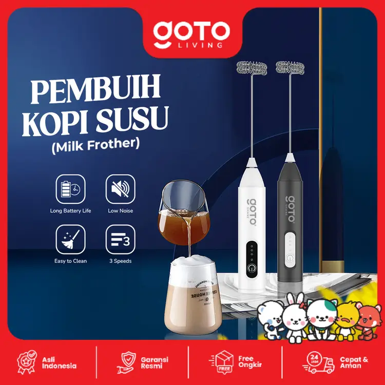 Goto Shane Milk Frother Hand Mixer Pengaduk Kopi Electric Portable