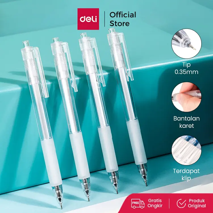 Deli Gel Pen / Pulpen Gel 0.35 mm Nyaman Digenggam A122 