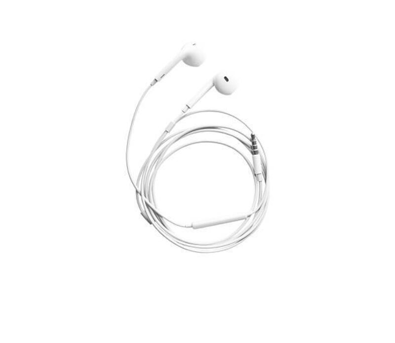 headphone berkabel putih terisolasi dengan latar belakang putih. gadget modern untuk komunikasi - wired earphone potret stok, foto, &amp; gambar bebas royalti