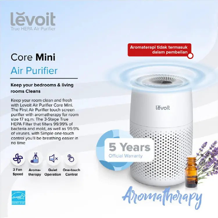 Levoit Core Mini Desktop Air Purifier with Fragrance Aroma Diffuser Original