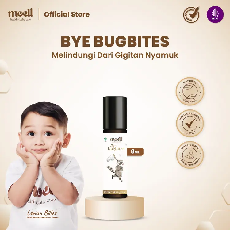 Moell Bye Bugbites Natural Essential Oil - Melindungi Dari Gigitan Nyamuk - BPOM
