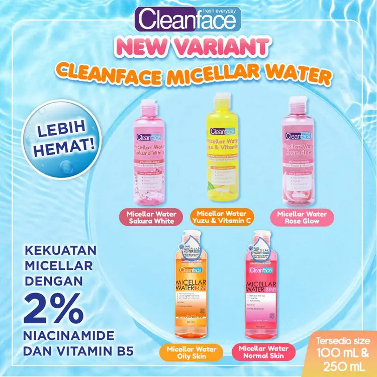 [Lebih Murah] Purbasari Cleanface Micellar Water 100 ml / Pembersih Wajah / Pembersih Makeup Waterproof